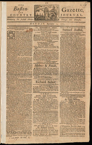 The Boston-Gazette, and Country Journal, 2 September 1771