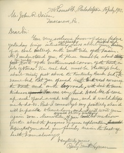 Letter from Benjamin Smith Lyman to John R. Neison