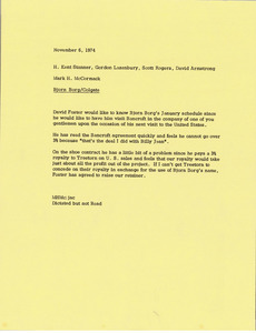 Memorandum from Mark H. McCormack to H. Kent Stanner, Gordon Lazenbury, Scott Rogers and David Armstrong