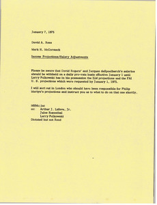 Memorandum from Mark H. McCormack to David A. Rees