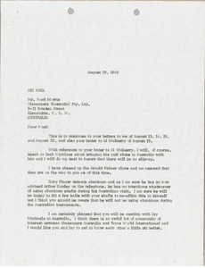 Letter from Mark H. McCormack to Noel Morris