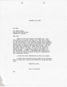 Letter from Mark H. McCormack to Robert J. Allen