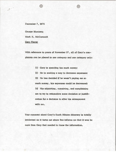 Memorandum from Mark H. McCormack to George Blumberg