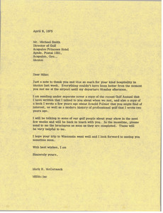 Letter from Mark H. McCormack to Michael Smith