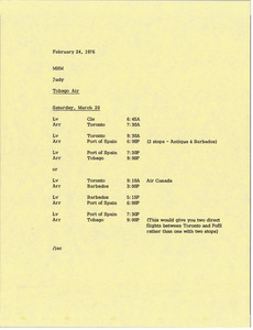 Memorandum from Judy A. Chilcote to Mark H. McCormack