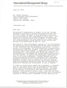 Letter from Mark H. McCormack to Donald Johnston