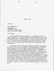 Letter from Mark H. McCormack to George Chane