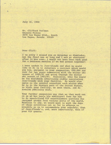 Letter from Mark H. McCormack to Clifford Perlman