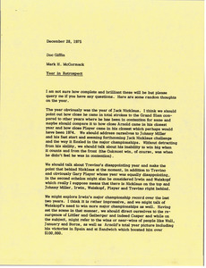 Memorandum from Mark H. McCormack to Donald W. Giffin