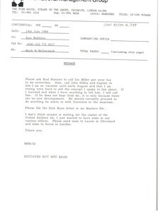 Fax from Mark H. McCormack to Ayn Robbins