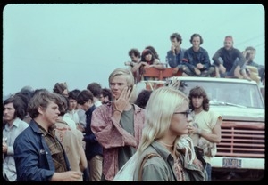 Concert-goers at the Woodstock Festival