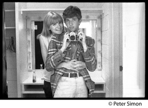 Peter Simon: self-portrait in a mirror with Karen Helberg