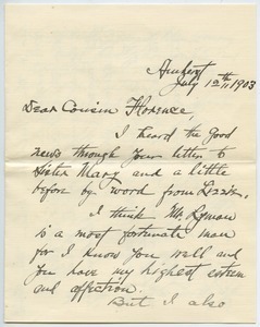 Letter from James S. Cooper to Florence Porter Lyman