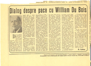 Dialog despre pace cu William Du Bois
