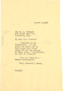 Letter from W. E. B. Du Bois to G. A. Steward