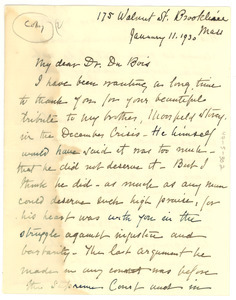 Letter from Mariana T. Storey to W. E. B. Du Bois