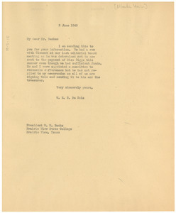 Memorandum from W. E. B. Du Bois to W. R. Banks