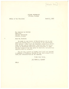 Letter from Atlanta University to Lawrence D. Reddick