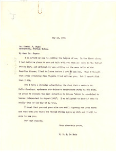 Letter from W. E. B. Du Bois to Cheddi Jagan