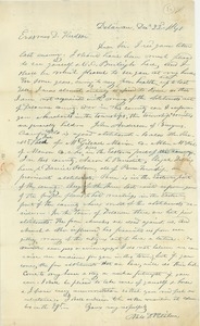 Letter from Milo D. Pilberton to Erasmus Darwin Hudson