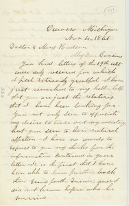 Letter from Josiah Turner to Erasmus Darwin Hudson and Martha Hudson