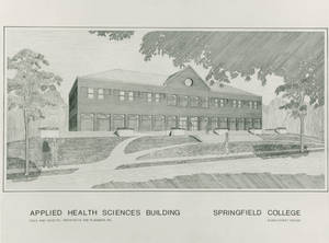 Architect Sketch of proposed Allied Health Sciences Center, 1987