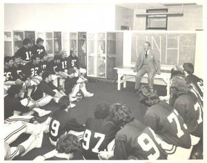 Art Linkletter with Springfield College football team
