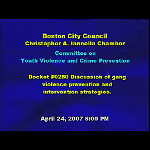 Committee on Youth Violence and Crime Prevention meeting recording, April 24, 2007