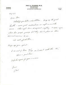 Correspondence from Paul Walker to Lou Sullivan (September 8, 1987)