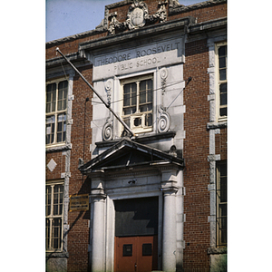 Exterior of Theodore Roosevelt Public School entrance