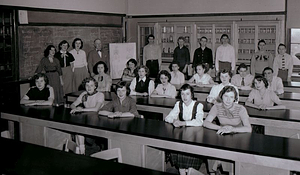 Everett High School, 1951, biology class