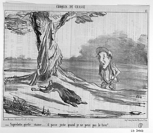 - Saprelotte, quelle chance... il passe juste quand je ne peux pas le tirer!....