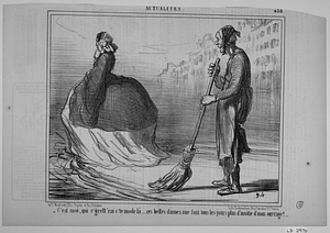 - C'est moi, qui r'grett'rai c'te mode là.... ces belles dames me font tous les jours plus d'moitié d'mon ouvrage!....