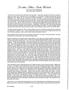 Autobiography of Dorothea Lillian Poulin Woodside