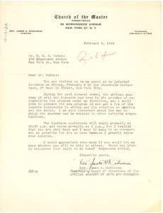 Letter from African Academy of Arts and Research to W. E. B. Du Bois