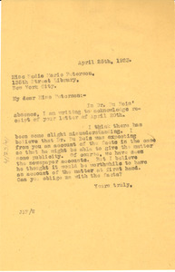 Letter from Jessie Redmon Fauset to Sadie Marie Peterson