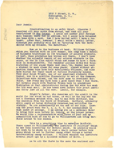 Letter from Clyde McDuffie to Jessie Fauset