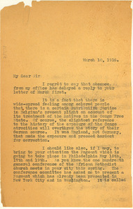 Letter from W. E. B. Du Bois to Philadelphia Public Ledger