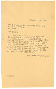 Letter from W. E. B. Du Bois to New Amsterdam Casualty Company