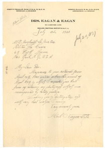 Letter from Herb O. Eagan to W. E. B. Du Bois