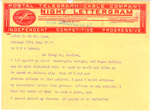 Letter from Joel Spingarn to W. E. B. Du Bois