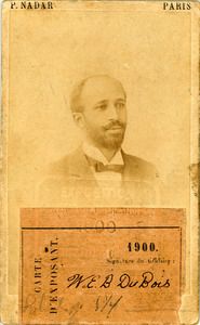 W. E. B. Du Bois, identification card for Exposition Universelle, 1900