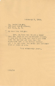 Letter from W. E. B. Du Bois to Louis T. Wright