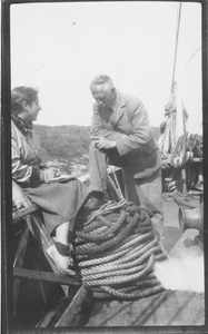 Fred Coleman Sears on boat with unidentified woman