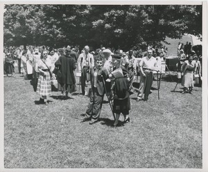 Disabled people outside at annual outing