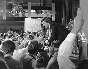 Senate candidate John Kerry at an election rally