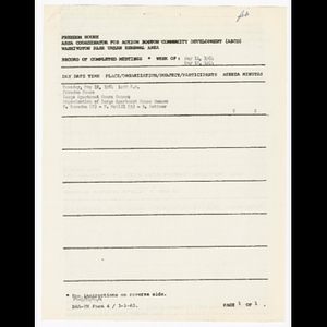 Agenda, minutes, attendance list and summary and comments for large apartment building (LAB) owners meeting on May 12, 1964