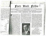 Ford Hall Forum Folks newsletter, vol. 2, no. 21, 03/15/1914