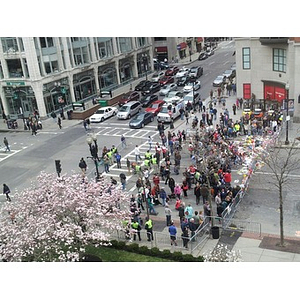 Boston Marathon Attack, Boylston Street Memorial, Seen from above via Restoration Hardware