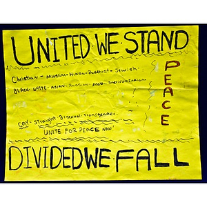 "United We Stand, Divided We Fall" poster from the Copley Square Memorial